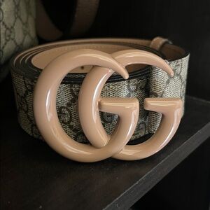 Gucci Tan GG Monogram Belt
